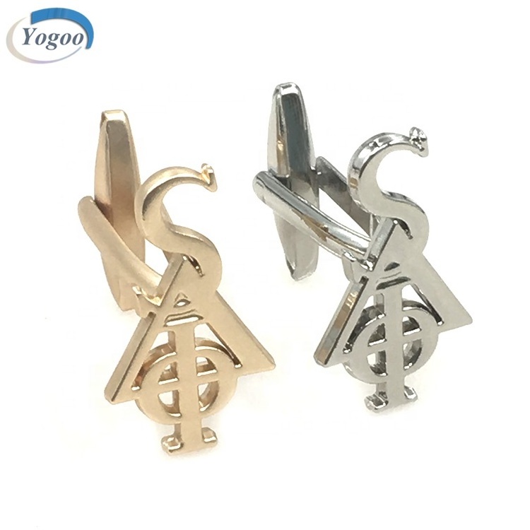 Private Small MOQ Gold Plating Make Custom Zinc Alloy Metal Cufflinks