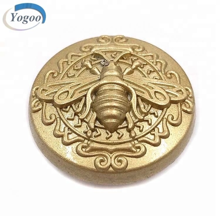 Factory Direct Custom Made Logo Embossed Zinc Alloy Metal Jeans Button for Apparel