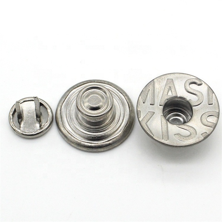 Jeans Button Stock Arrival Plating Custom Brand Name Embossed Logo Round Metal 2024 New Zinc Alloy Customized Logo Shank 100pcs