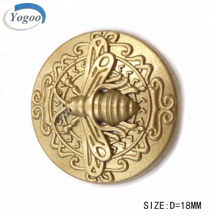 Factory Direct Custom Made Logo Embossed Zinc Alloy Metal Jeans Button for Apparel