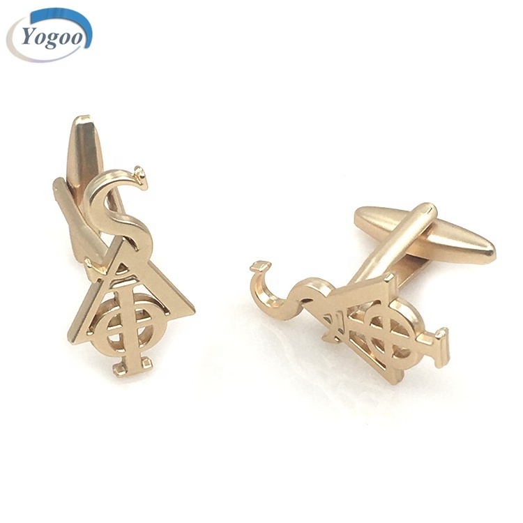 Private Small MOQ Gold Plating Make Custom Zinc Alloy Metal Cufflinks