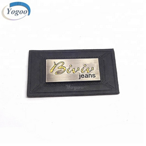 Elegant Personalized Embossing Metal Leather Tag Label Patch for Jeans Garment