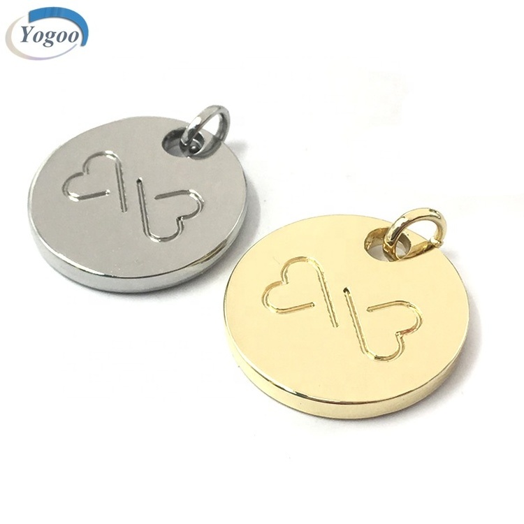 Hot Selling Zinc Alloy Custom Logo Metal Dog Collar Charm with Big Jump Ring