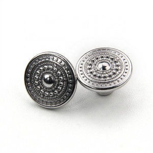 Wholesale New Product Plating Sliver Metal Button Zinc Alloy Embossed Logo Jean Metal Blazer Button for Jeans