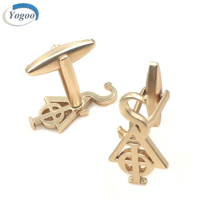 Private Small MOQ Gold Plating Make Custom Zinc Alloy Metal Cufflinks