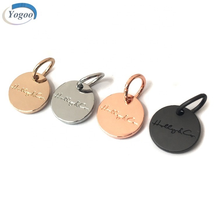 Hot Selling Zinc Alloy Custom Logo Metal Dog Collar Charm with Big Jump Ring