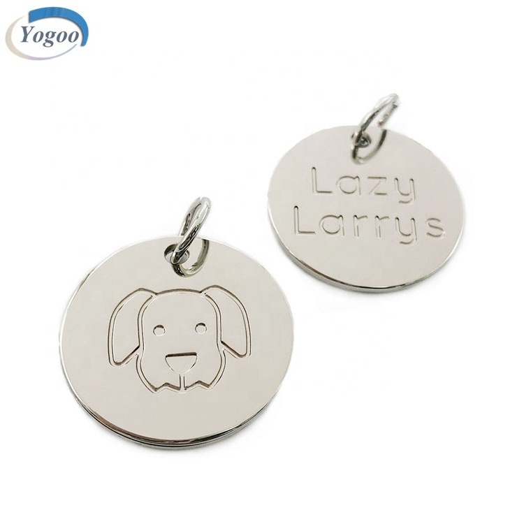 Hot Selling Zinc Alloy Custom Logo Metal Dog Collar Charm with Big Jump Ring