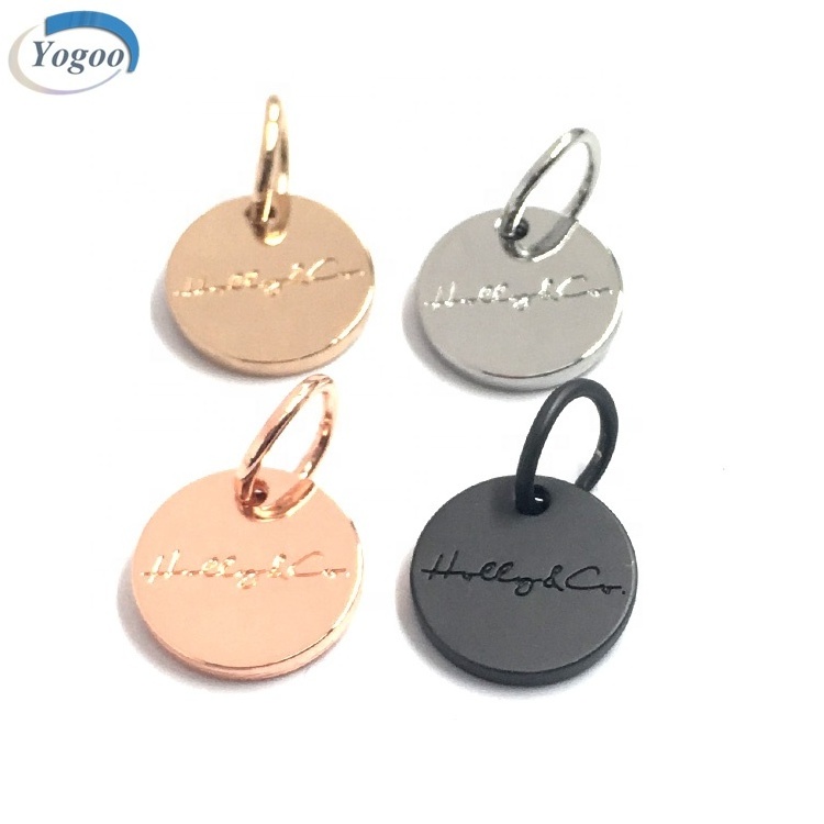 Hot Selling Zinc Alloy Custom Logo Metal Dog Collar Charm with Big Jump Ring