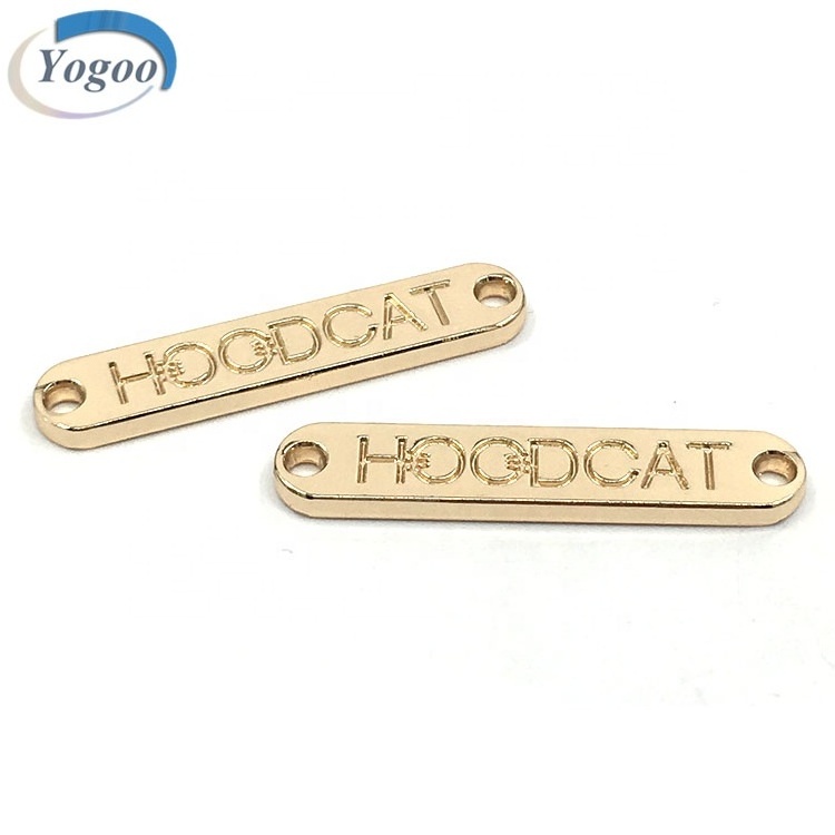 Factory Wholesale Rectangle Round Corner Custom Engraved Brand Name Label for Clothing