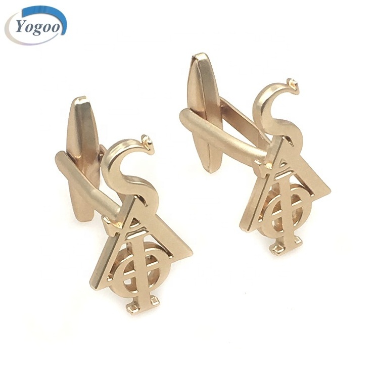 Private Small MOQ Gold Plating Make Custom Zinc Alloy Metal Cufflinks