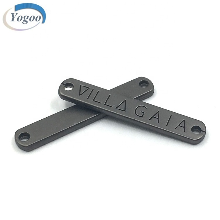 Factory Wholesale Rectangle Round Corner Custom Engraved Brand Name Label for Clothing