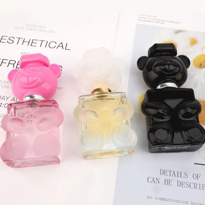 Wholesale 30ml Refillable Glass Perfume Bottle Cute Pink Bear Shape Perfume Bottle Unique Perfume Bottles