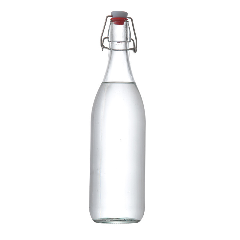 Flip Top Glass Bottle 1 Liter / 33 fl. oz Swing Top Brewing Bottle with Stopper for Beverages Vinegar Kombucha Beer Water Soda