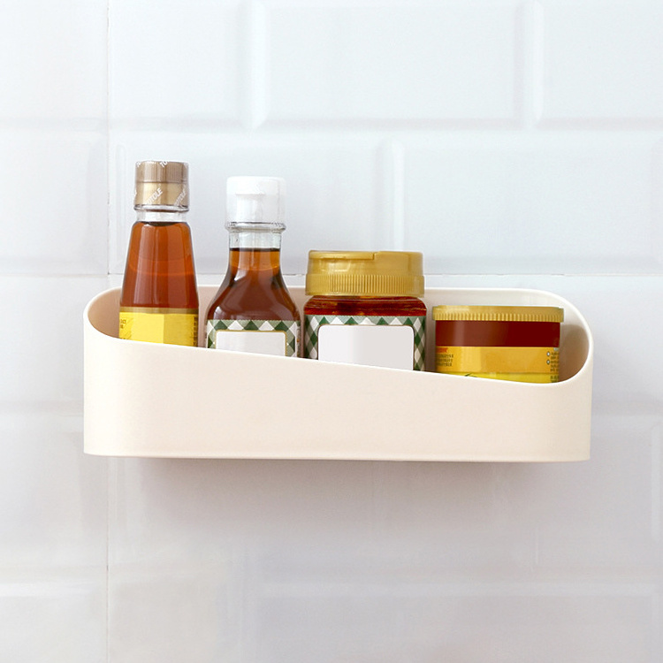 Elegant Design Plastic Bathroom Accessories PP Wall Mounted Storage Basket Kitchen Hanging Container Rack