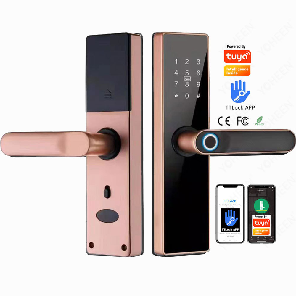 Intelligent Fingerprint Smart Door lock Blue tooth Password Keyless Apartment TTlock Tuya WiFi APP Digital Door Lock