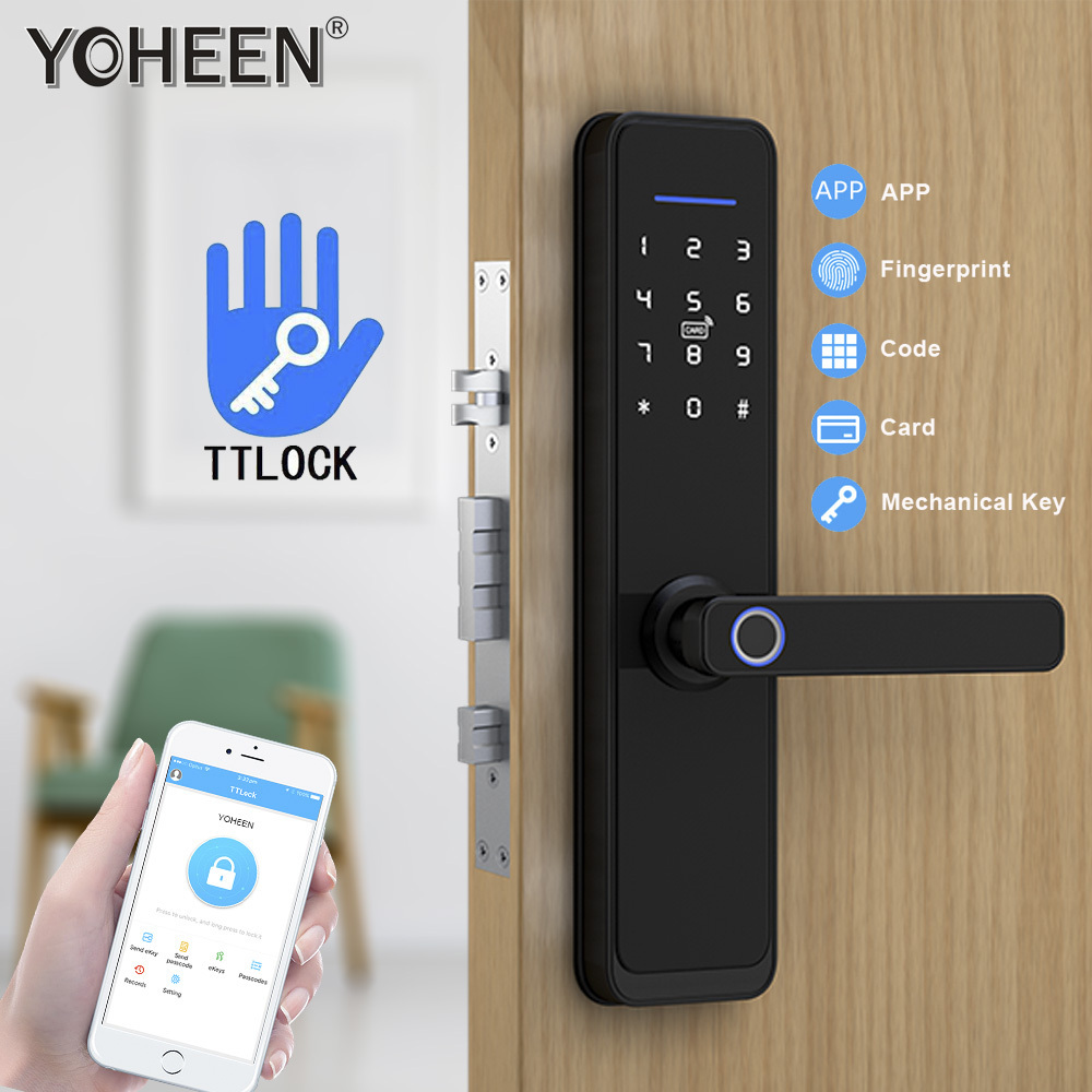 Safety WiFi Ble Mobile Phone App Intelligent Lock Smart Home Security Fingerprint Digital Door Lock