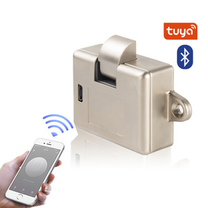 YOHEEN Ble Tuya App Electronic Smart Lock for Furniture Cabinet Drawer Locker Lock Zinc Alloy Bluetooth Silver Lithium Battery