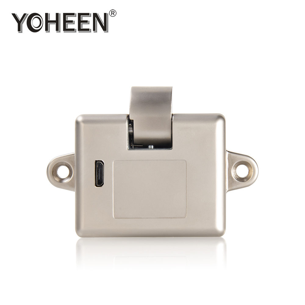 YOHEEN Ble Tuya App Electronic Smart Lock for Furniture Cabinet Drawer Locker Lock Zinc Alloy Bluetooth Silver Lithium Battery