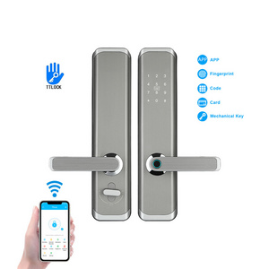 Ttlock BLE App Wifi Door Lock Electronic Digital Code Card Biometric Fingerprint Smart Lock for Security Home Ble Lock 40-120mm