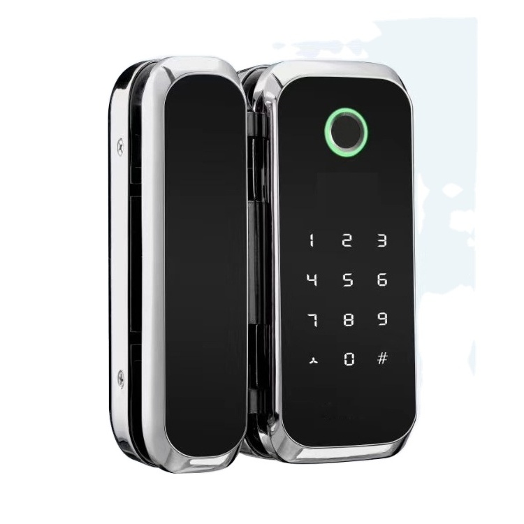 YOHEEN Keyless Biometric Fingerprint Frameless Sliding Electric Smart Glass Door Lock