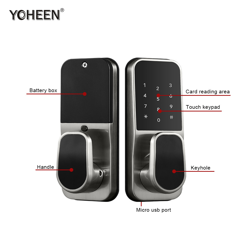 YOHEEN Door Knob Lock Electronic Security Wifi Smart Digital Door Lock Zinc Alloy Bluetooth Lock Cloud Fingerprint Bluetooth