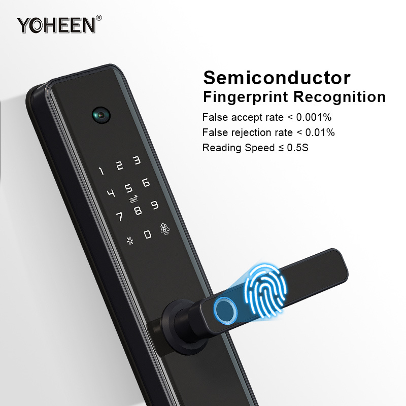 Outdoor WiFi Door Lock with Security Camera Electronic Biometric Fingerprint Digital Password Smart Door Lock with Tuya App