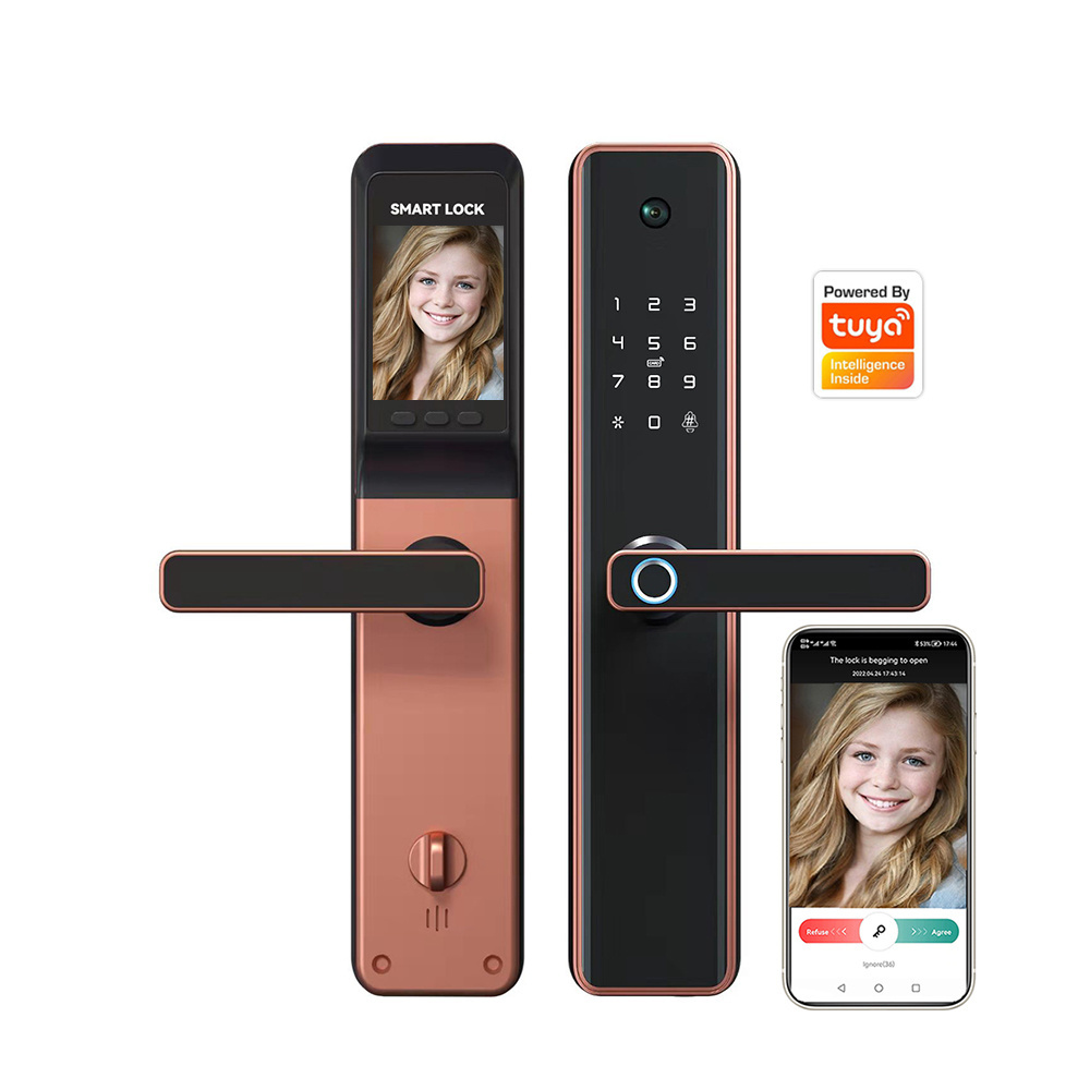 Tuya WiFi Door Lock Electronic Biometric Fingerprint Home Fechadura Digital Cerradura Inteligente Smart Door Lock with Camera