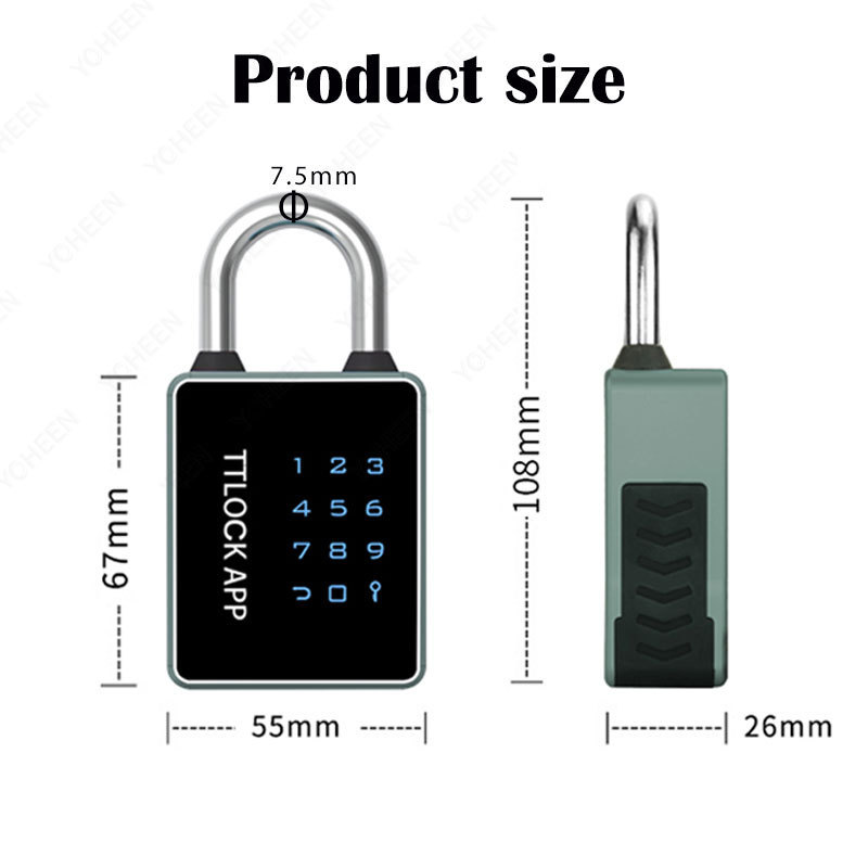 Waterproof IP65 Security Combination NFC Padlock Ttlock App Padlocks and Keys in Bulk Smart Padlock T55C