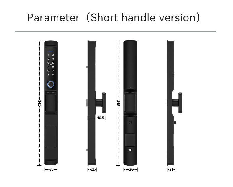 Smart Door Lock Waterproof Stainless Steel Sliding Gate Digital Aluminum fingerprint door lock F2