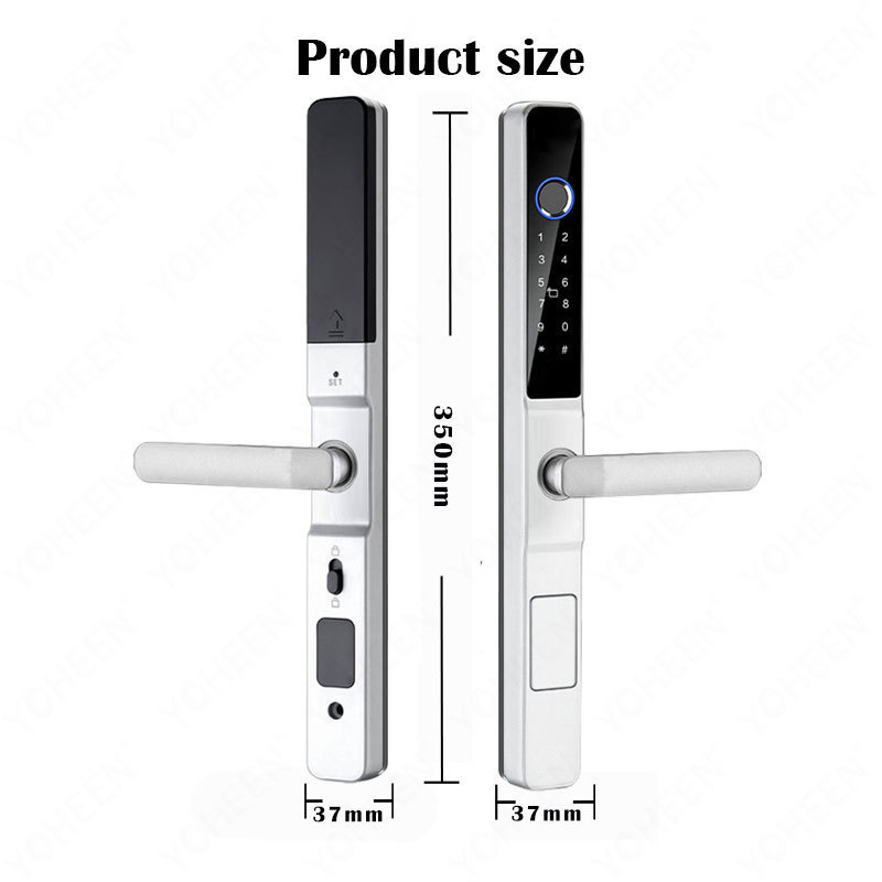 Waterproof Smart TTLock TTLock App Broken Bridge Intelligent Fingerprint Lock for Aluminum Sliding Glass Door Y02