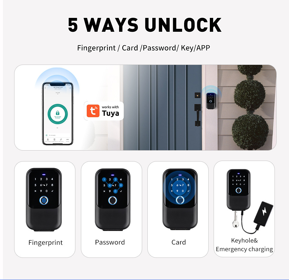 Outdoor Waterproof Tuya App Key Box Safe Key Biometric Fingerprint Lock Box Smart Key Card Nfc Smart Key Box Wall Mounted