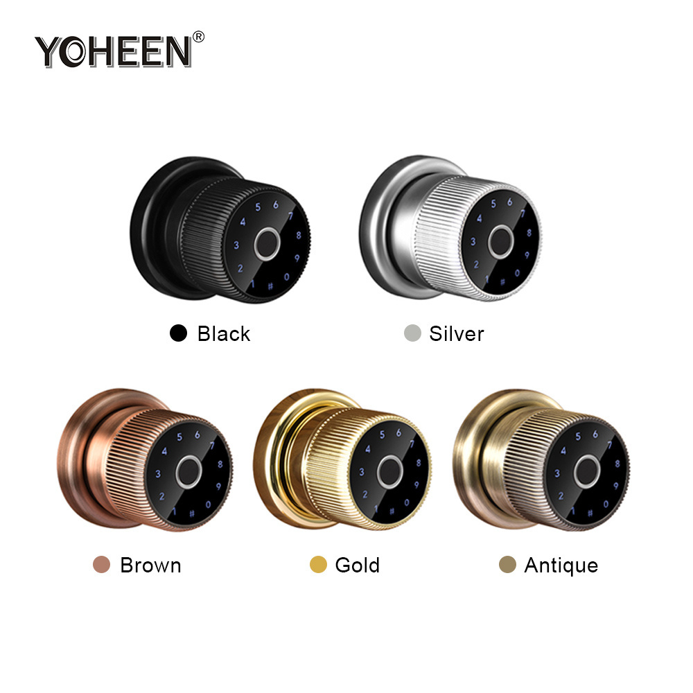 YOHEEN Zinc Knob TTlock App Ble WiFi Control Handle Door Lock Electronic Digital Card Biometric Fingerprint Smart Lock