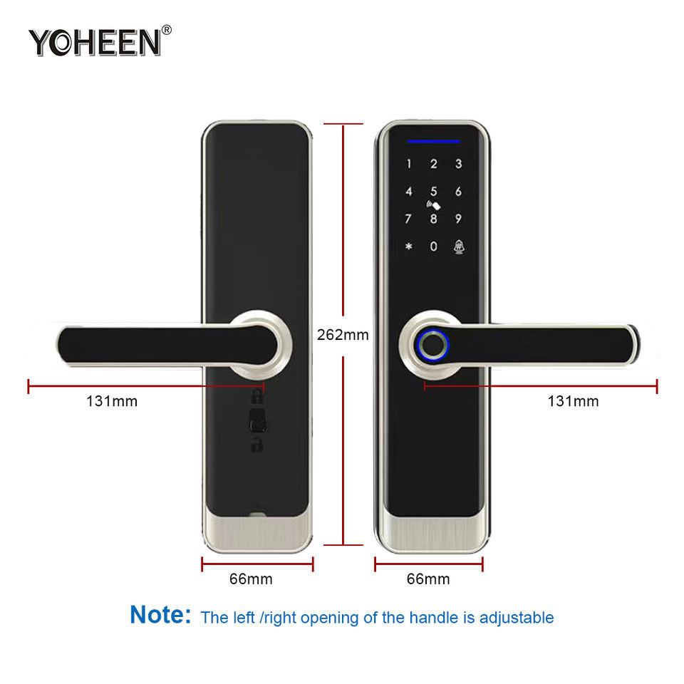 Yoheen Security Wifi Tuya Smart Locks Biometric Fingerprint Waterproof Intelligent Lock Handle Wireless Ttlock App Door Lock