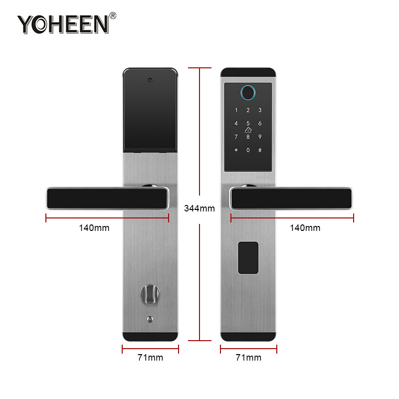 YOHEEN WiFi TTlock App Intelligent Digital Keyless Entry Door Lock Price, Electronics Biometric Fingerprint Smart Lock for Home