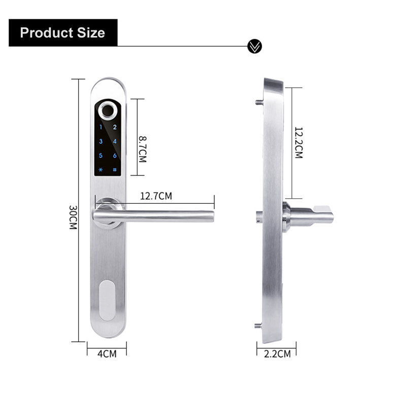 Fingerprint  Smart Door lock aluminium doors Sliding Glass Locker Lock IC Card For European Mortise