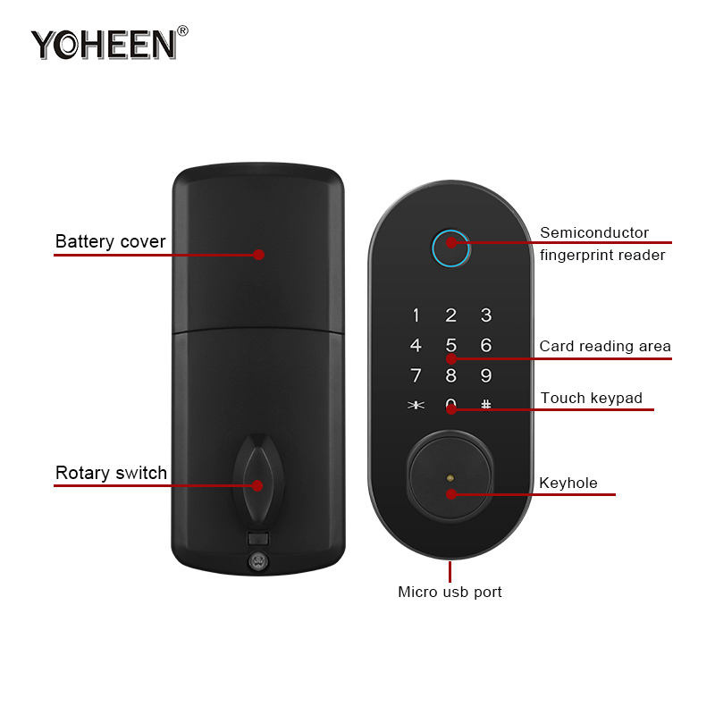 TTlock Fingerprint Password Smart Deadbolt Lock Keyless Wood Digital Lock Door Nfc Rfid Key Card App Smart Electronic Door Lock