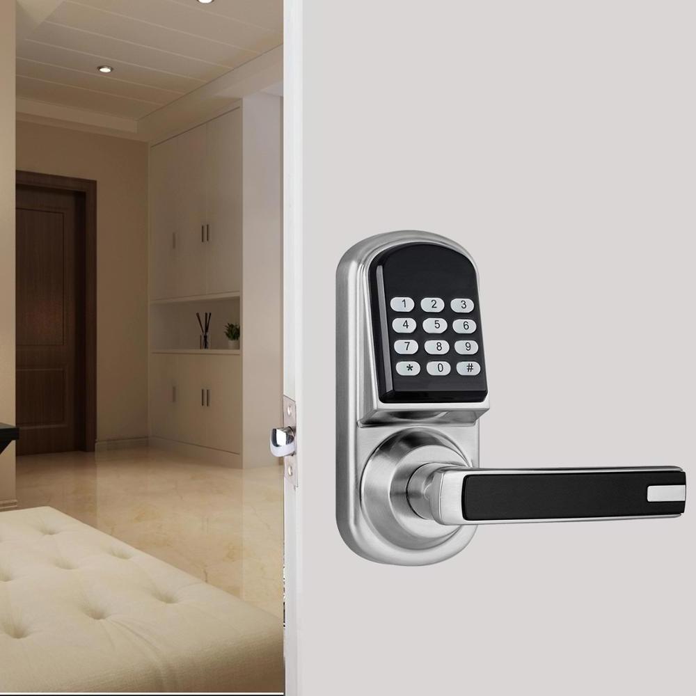 Security Electronic Cylinder Knob Key Card Digital Code Mini Smart Deadbolt Door Handle Lock