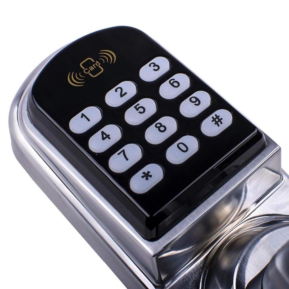 Security Electronic Cylinder Knob Key Card Digital Code Mini Smart Deadbolt Door Handle Lock