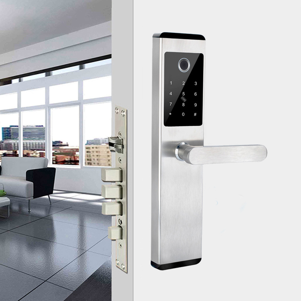 Stainless Steel Security Electronic Smart Biometric Fingerprint Door Lock With BLE Wifi TTlock App for Home