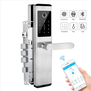 Stainless Steel Security Electronic Smart Biometric Fingerprint Door Lock With BLE Wifi TTlock App for Home