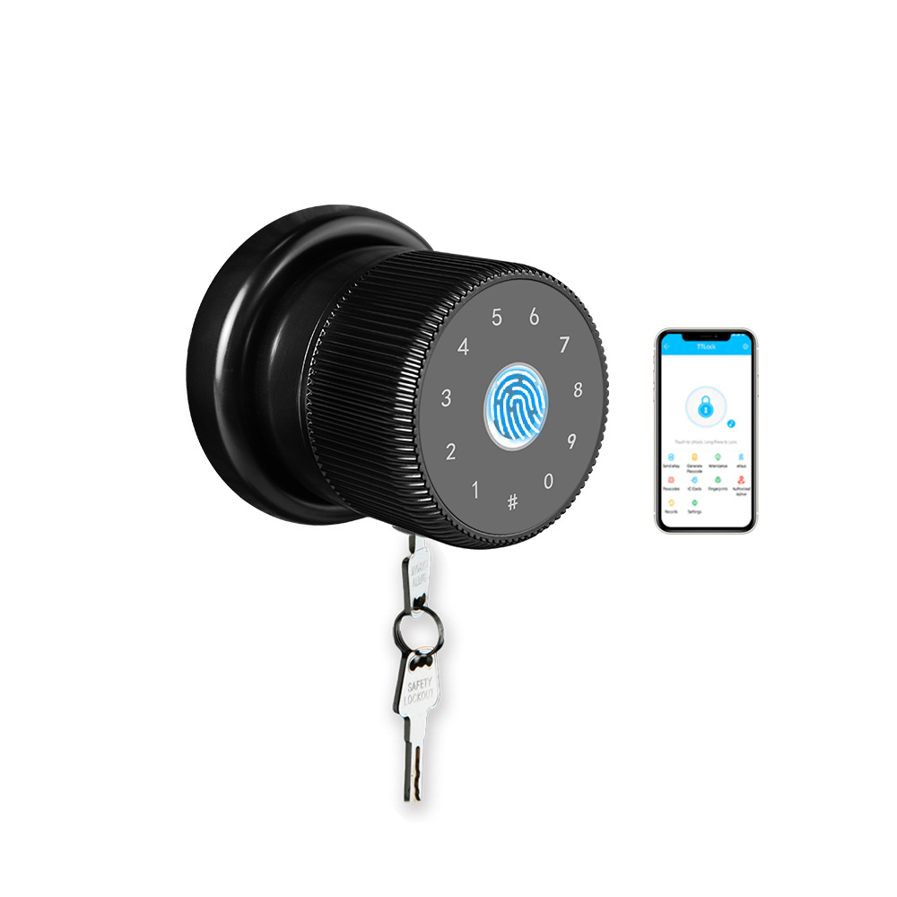 YOHEEN Zinc Knob TTlock App Ble WiFi Control Handle Door Lock Electronic Digital Card Biometric Fingerprint Smart Lock