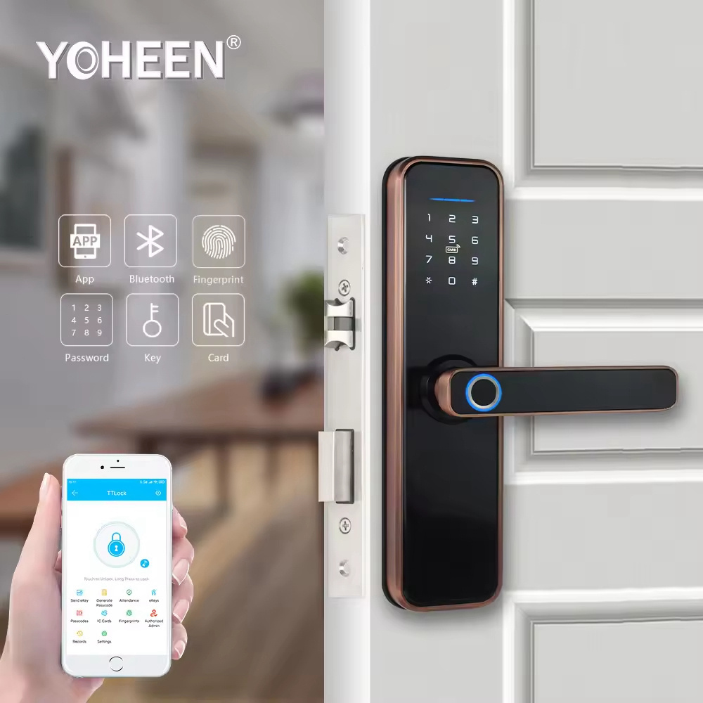 TTlock Ble App Wifi Fingerprint Smart Door Lock Fechadura Electronica Digital Home Front Door Key Card Smart Digital Door Locks