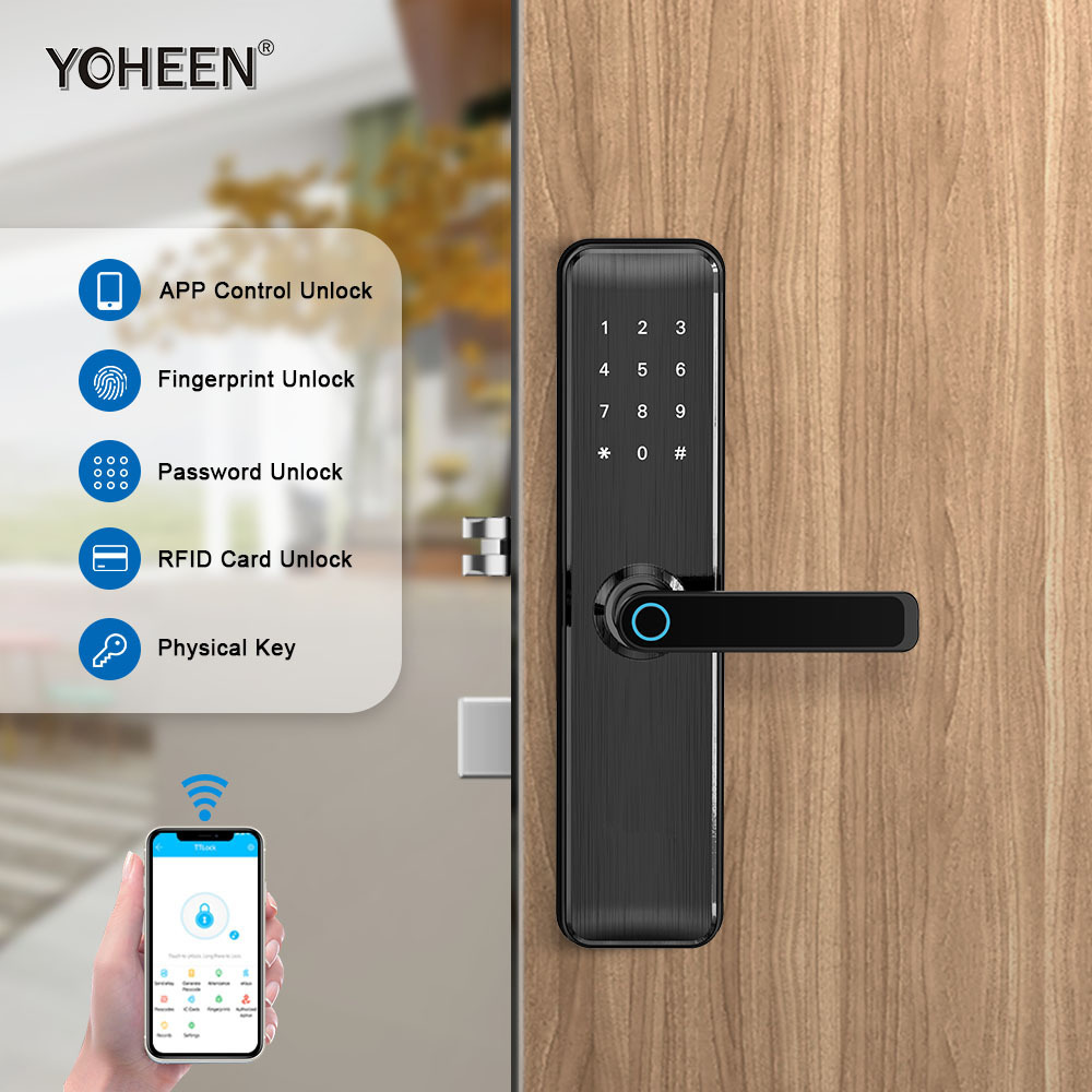 YOHEEN TTlock WiFi Cerradura de puerta electronica digital Fingerprint smart Doorlock cerradura Inteligente