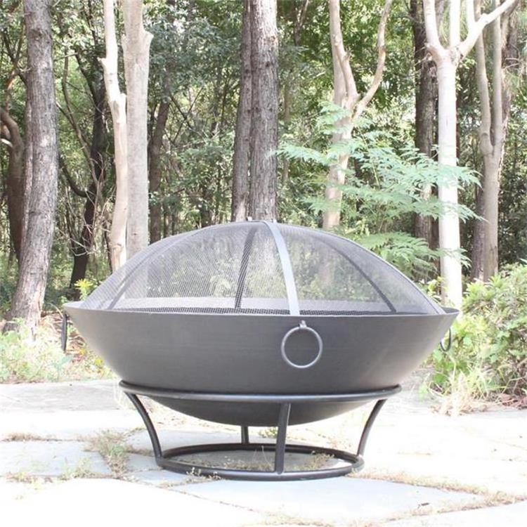 YOHO wholesale price steel round outdoor wood burning fire pit with lids