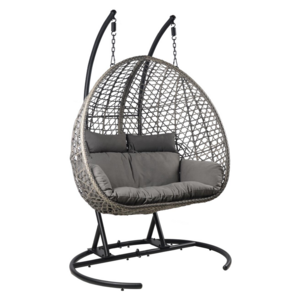 Garden Patio Double Hanging Chair with Stand Balcony Backyard Hanging Egg Chair