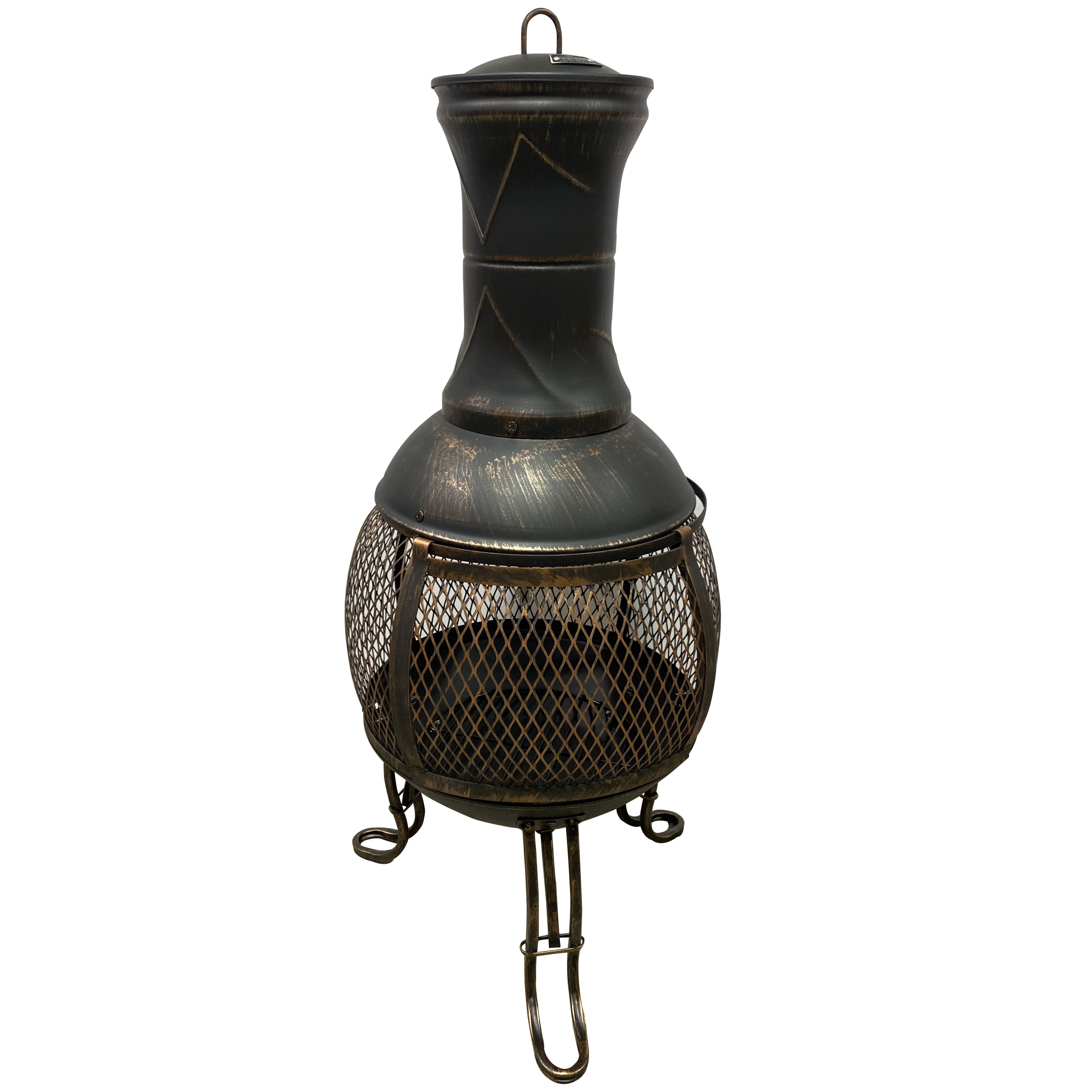 YOHO Outdoor steel Antique Bronze chiminea outdoor fireplace furniture Wood Burner Fire Pit