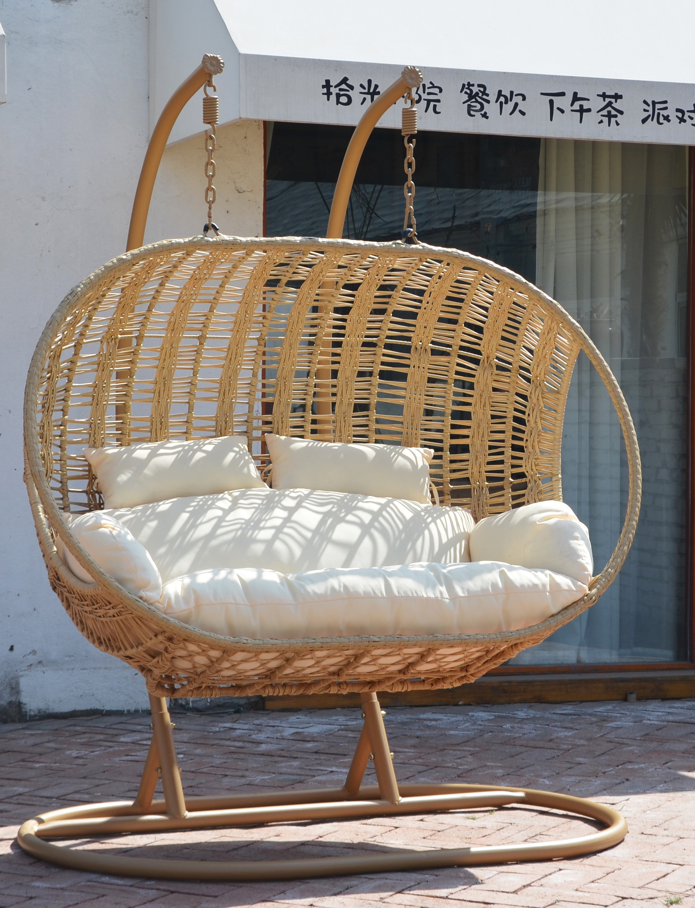 30% off YOHO Modern Indoor and Outdoor Hanging Egg Chair Rattan Swing Patio Stand for Bedroom or Park for Lovers