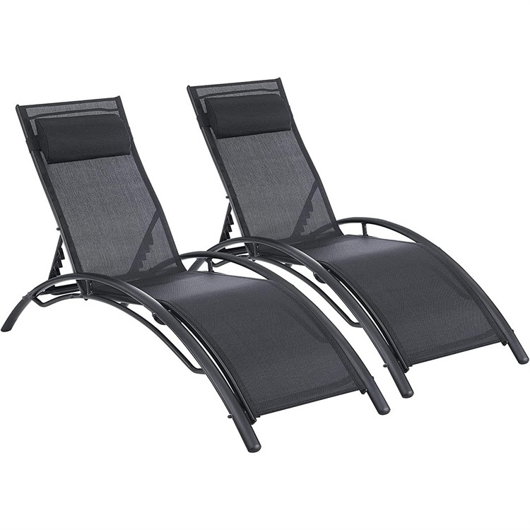 Garden furniture folding beach swimming pool side lounger chair swimming chaise sun lounge chairs pool outdoor sun lounger bed