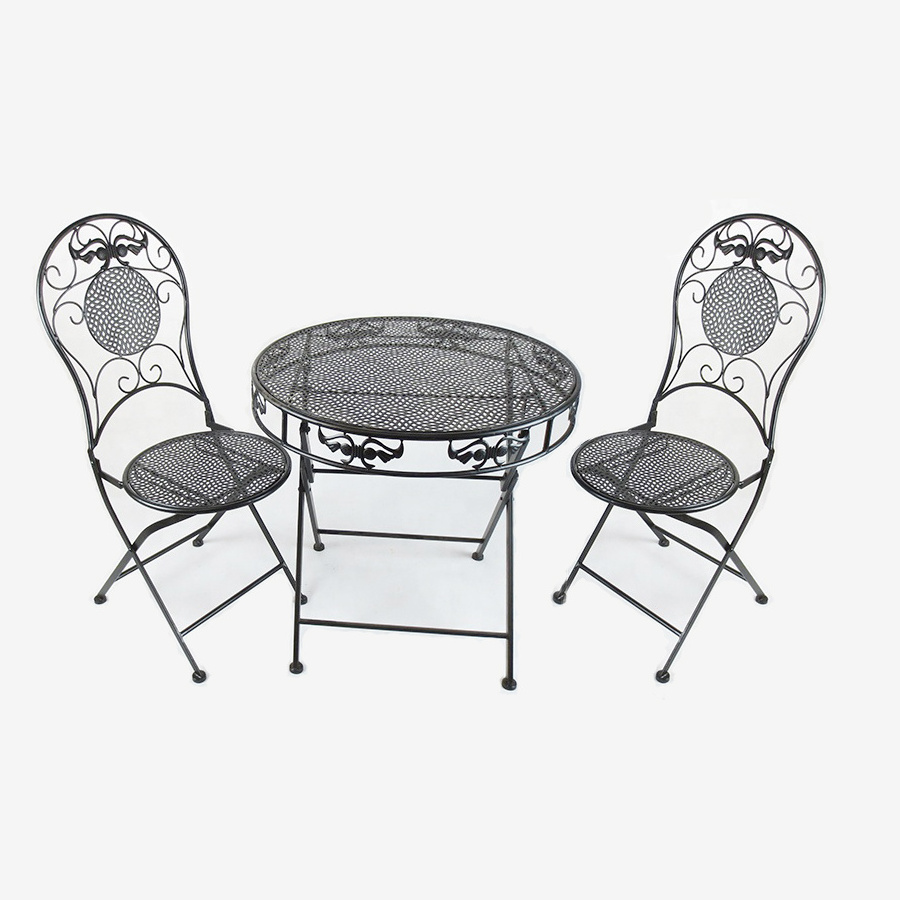 Yoho Outdoor PE French Bistro Set Garden Furniture Folding Table and Chair Wholesale Patio Bistro Sets