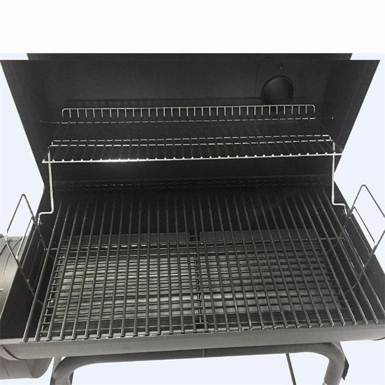 YOHO Outdoor Large Backyard Party Garden Trolley  BBQ Grills Wood Fuel Steel Charcoal Smoker